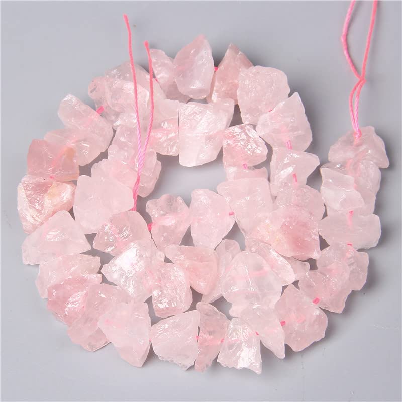 10-13mm Natural Irregular Freeform Raw Rose Quartz Stone Nugget Beads Reiki Crystal Healing Minerals Quartz Bead DIY Jewelry Making - color: Rose Quartz