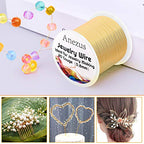 anezus 20 Gauge Jewelry Wire, 28 Yards Craft Wire Tarnish Resistant Copper Beading Wire for Jewelry Making Supplies and Crafting(KC Gold) - color: KC Gold