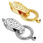 OHINGLT Fold Over Magnetic Necklace Clasps and Closures 18K Gold and Silver Plated Brass with Loop Magnet Converter for DIY Bracelet Jewelry Making - color: 2Pcs (Gold & Silver)