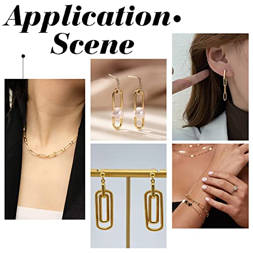 BENECREAT 60 PCS Real 18k Gold Plated Brass Connecting Rings, 0.8 Inch Oval Brass Plated Gold Jewelry Connecting Rings for Bracelets, Necklaces Jewelry Making - color: Oval