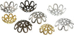 500PCS 10mm Gold Tone Flower Bead Caps Hollow Flower Bead Caps for Jewelry Making (Multi) - color: Multi