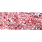 BEADIA Irregular Natural Strawberry Crystal Stone Loose Semi Gemstone Beads for Jewelry Making 5-8mm 38cm - color: Strawberry Crystal, size: 5-8mm 38cm