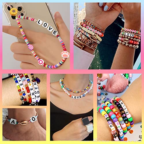 TOAOB 800pcs Letter Beads 6mm Acrylic Cube Alphabet Beads for Bracelets for Jewelry Making Friendship Bracelets Kit