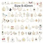 30pcs Mixed Enamel Charms Pendants for Jewelry Making Bulk lot Necklace Earrings Bracelet Craft Findings - color: White