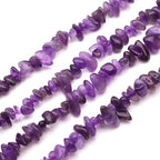 400pcs Natural Chip Stone Beads for Jewelry Making Amethyst 5-8mm Irregular Gemstones Healing Crystal Loose Rocks Bead Hole Drilled for Ring Earrings Necklace Bracelet Making DIY Art Crafts - color: Amethyst (2 Strands-62")