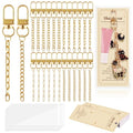 Wurosi 24 Set Lip Gloss Keychain Making Kit, Gold Keychain Clips Hooks with Extender Chain, Cellophane Bags, Thank You Cards, 5M Hemp Rope, for DIY Key Chain Making Crafts, Christmas Gifts - color: 24 Set Keychain Making Kit