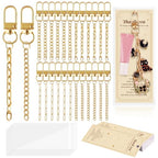 Wurosi 24 Set Lip Gloss Keychain Making Kit, Gold Keychain Clips Hooks with Extender Chain, Cellophane Bags, Thank You Cards, 5M Hemp Rope, for DIY Key Chain Making Crafts, Christmas Gifts - color: 24 Set Keychain Making Kit