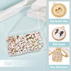 Craftdady Crystal Rhinestone Pendants Butterfly Heart Rhombus Bowknot Earring Charms Alloy Enamel Metal Pendants Light Gold Bracelet Charms for DIY Craft Necklace Jewelry Making - color: Black White Heart