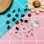 Wood Earring Posts for Jewelry Making, 70Pcs Wooden Stud Earrings Posts with Loop Earring Findings Wooden Flat Round Earring Studs Bulk with Ear Backs for Earring Making Supplies Jewelry Findings - color: Round-70pcs