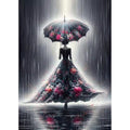 Domnpes Diamond Painting Kits for Adults, Lady in Rain Diamond Art Kits for Beginners, 5D DIY Full Drill Diamond Bead Art for Home Decor Gift 11.8x15.8 inch, Women