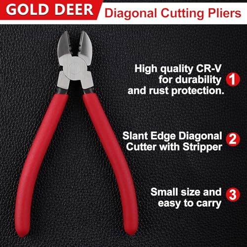 6 Inch Diagonal Cutting Pliers with Wire Stripping Holes Precision Side Cutter Sharp Diagonal Cutters Compact Wire Cutters Floral Wire Cutter for Crafting Wire Plastic Floral Cutting - style: Diagonal Cutting Pliers
