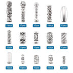Beadthoven 150pcs/Box Tibetan Style Alloy Tube Beads Mixed Antique Silver Metal Column Spacers Beads for DIY Bracelet Necklace Jewelry Making Supplies - color: Antique Silver-Column