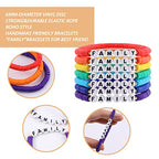 Rainbow Heishi Surfer Bracelets Set for Women Stackable Clay Beaded Bracelets Disc Stretch Preppy Bracelets Layering Colorful Friendship Bracelets Team Cheer Bulk Boho Summer Beach Jewelry Gift - style: FAMILY