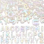 52Pcs A to Z Large Acrylic Letter Beads Rainbow Alphabet Bead with Large Hole Iridescent Opaque Clear AB Initial Alphabet Shaped Loose Spacer for Jewelry Making Keychains Charm Phone Chains - style: Style 4
