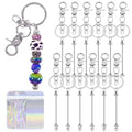 72 Pcs Beadable Keychains Bars bulk - 36 Silver DIY Metal Beaded Keychain Making Kit + 36 Bags Included, Bead Keychain Supplies,Blank Key Chain, Perfect for Women, Men, Mother's Day, Birthday Gift - color: B-silver, size: 36