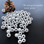240Pcs White Wood Beads 16mm with Large Hole:6mm for Craft Wood Beads for Art Work (White) - color: White