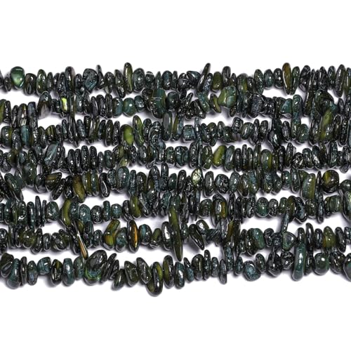Chip Shell, 260pcs 5-8mm Irregular Shell Beads with Holes, Forest Green Shell & Moss Agate Like Chip Beads for Jewelry Making - color: Forest Green