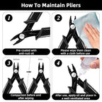 URSKYTOUS Bead Crimping Pliers Bead Crimper Tool for Jewelry Making 5 Inch Crimping Pliers Tool with PVC Handle Jewelry Crimper Plier for Bracelet Beading DIY Craft Jewelry Making Supplies (Black) - color: Rm Black