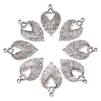 Mega Pet 10pcs Tibetan Silver Leaf Chandelier Component Links Charm Pendant Connectors with 5 Holes for Multi Layers Dangle Earring Bracelet Necklace Jewelry Making - color: Antique Silver, Leaf