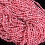 Song Xi 90pcs 4mm Natural Pink Tourmaline Gemstone Beads Faceted Round Loose Stone Beads for Jewelry Making (1 Strand) - color: Pink Tourmaline, size: 3.7-4.2mm