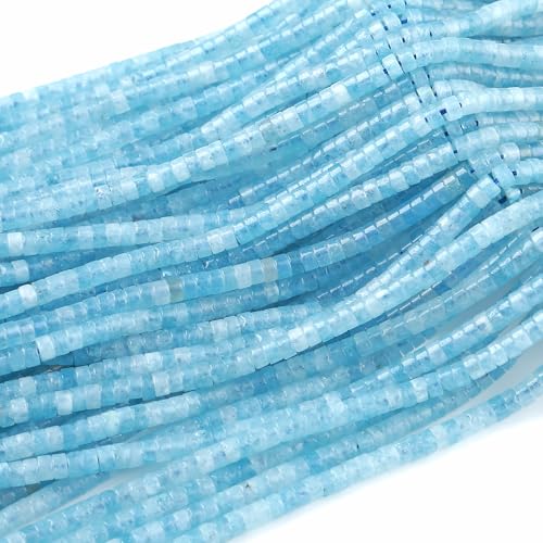 2x4MM 150PCS Aquamarine Jade Tube Cylinder Rondelle Abacus Disk Spacer Loose Beads for Jewelry Making - color: Aquamarine Jade, size: 2x4mm cylindrical