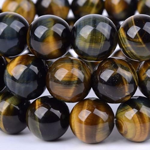 120pcs Adabele Natural Blue Golden Tigers Eye Healing Gemstone 6mm Round Beads Gem Stone Spacer for DIY Craft Jewelry Making GS23-6 - color: Golden Blue Tiger Eye Stone, size: 6mm (120pcs/2 strands)
