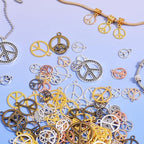 stino Metal Charms for Jewelry Making 100gram, Bulk Tibetan Silver & Gold Plated Trinkets for Earring Necklace Jewelry Making and Findings - color: Peace Plane Mixed Color