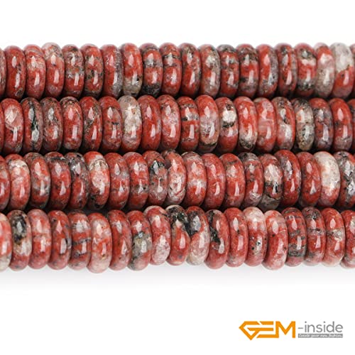 GEM-Inside 2x6mm Natural Mixed Red Jasper Gemstone Heishi Disc Rondelle Spacer Beads for Jewelry Making Full 15" Strand Energy Stone Healing Power Crystal - color: Mixed Red Jasper