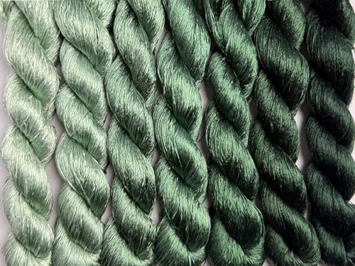 100% Nature Mulberry Handmade Embroidery Silk Thread Woven Jewelry Accessory Artificial Flowers Cross Stitch Floss DIY Sewing Kits 7 Gradient Colors 22m Each (47) - color: 47