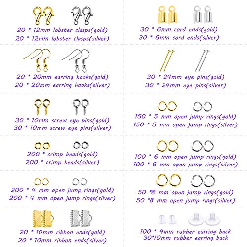 shynek Jewelry Making Kit - Adults Supplies with Tools, Wires, Findings & Charms for Making & Repair