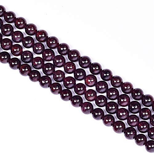 8MM Red Garnet Gemstones Round Beads for DIY Jewelry Making Natural Stone Beads for DIY Bracelets Necklace Making Full Strand 15" - color: AAA Garnet, size: 8mm