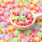 150pcs Ab Color Star Beads Acrylic Bead Stars Shape Beads for Jewelry Making Handmade DIY Bracelet, Charms Keychain Craft Supplies (Star) - color: star