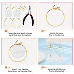 40pcs 40mm Earring Hoops for Jewelry Making,Earrings Beading Hoop Earring Finding Round Beading Hoop Open Bezel Pendant Frame for DIY Crafts Accessories Supplies Women Gifts(Gold) - color: 40pcs;40mm;Gold