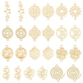 SUPERFINDINGS Baroque Style Links Connectors Gold Double Hole Pendant Connector Flower Flat Round Chinese Knot Connector Charms for DIY Jewelry Making - size: 17-25x9-17mm