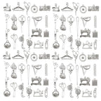 WOCRAFT 60pcs Antique Silver Sewings Bracelet Charms for Jewelry Making Sets DIY Necklace Bracelet Keychain Crafting Charms Kit Craft Supplies (SN911) - color: Antique Silver, size: Sewings Charms