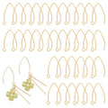 UNICRAFTALE About 50pcs Golden V-Shape Stainless Steel Earring Hooks Metal Ear Wires Drop Earring Hook with Horizontal Loop for Jewelry Making DIY Earrings Findings 25.5x15x0.8mm - size: 26mm Long