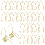 UNICRAFTALE About 50pcs Golden V-Shape Stainless Steel Earring Hooks Metal Ear Wires Drop Earring Hook with Horizontal Loop for Jewelry Making DIY Earrings Findings 25.5x15x0.8mm - size: 26mm Long