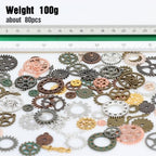 stino 100 G Mixed Style Metal Charms for Jewelry Making, Bulk Silver & Gold Plated, for Bracelet, Necklace, Earrings DIY Crafts - style: Gear