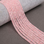2 Strands (300PCs) Natural Pink Quartz Rondelle Beads, 2 * 4mm Gemstone Loose Spacer Abacus Disk Beads for DIY Bracelet Necklace Earrings Jewelry Making, Craft Supplies Beading Kit - color: Pink Quartz, size: 2*4MM