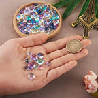 Craftdady 100Pcs Glass Teardrop Beads 10 Colors Transparent Water Drop Top Drilled Glass Crystal Loose Beads Charms for DIY Jewelry Crafts Making - color: 10 Colors, 6~9x9~12mm