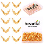 BEADIA 18K Gold Plated End Caps Non Tarnish 4x8mm 200pcs for Jewelry Making Findings - color: End Caps Gold, size: 4x8mm