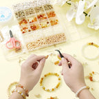 TOIPINIO Bracelet Making Kit Jewelry Making Supplies Kit Natural Stone Beads for Irregular Natural Stone with for DIY Craft-1736 PCS Friendship Bracelet/Necklace/Earrings for Adults (Yellow Jade) - color: Yellow Jade - Red Aventurine