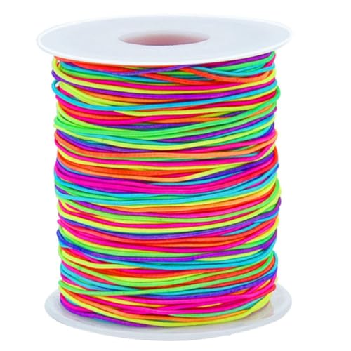Elastic Jewelry Thread, 1mm Braided Thread, Used for Making Bracelets, Necklaces, DIY Crafts 100 Meters (Colorful 100 Meters) - color: Colorful 100 Meters