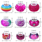 European Large Hole Spacer Charm Fairy Wands Rhinestone Craft Beads for DIY Bracelet Jewelry Making (11 Color 200 Pieces) - color: 11 Color 200 Pieces