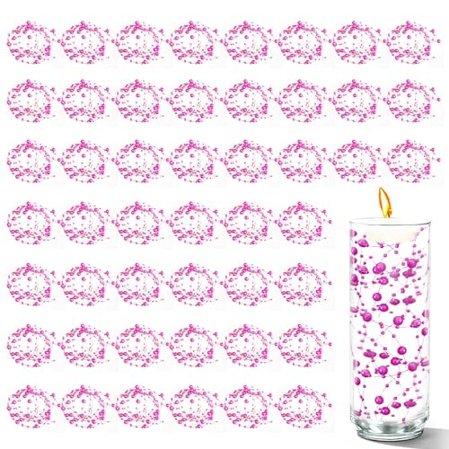 50 PCS Artificial Floating Beads for Centerpieces Vases, Rosered 8+3mm String Beads for Wedding Party Faux Pearl String for Decorating, String Pearls for Crafts Vase Filler - color: Rose Red, size: 8+3mm(50pcs)