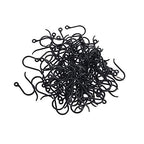 AKOAK 50pc 0.65mm Non-Allergenic Plastic Ear Wire Hooks Earring Findings fit DIY Jewelry (Black) - color: Black