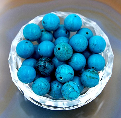 AD Beads Natural Gemstone Round Spacer Loose Beads (6mm 100pcs, Blue Turquoise) - color: Blue Turquoise, size: 6mm 100pcs