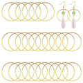 60pcs Earrings Beading Hoop 30mm Round Earrings Findings Round Beading Hoop Open Bezel Pendant Frame Hypoallergenic Earring Beadings Hoops for Jewelry Making DIY Crafts Art Creation Gift(Gold) - color: 60pcs;30mm;Gold