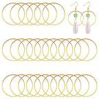 60pcs Earrings Beading Hoop 30mm Round Earrings Findings Round Beading Hoop Open Bezel Pendant Frame Hypoallergenic Earring Beadings Hoops for Jewelry Making DIY Crafts Art Creation Gift(Gold) - color: 60pcs;30mm;Gold