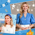 MARFOREVER 40 Pcs/20 Pairs Hanukkah Charms for Jewelry Making, Chanukah Blue White Enamel Charm Star of David Bangle Pendants for Bracelet Necklace Earrings Making Hanukkah Gift Decoration Accessories - style: Hanukkah
